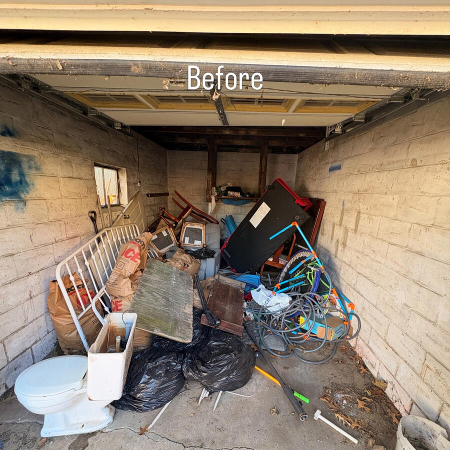 BEFORE · Garage cleanout